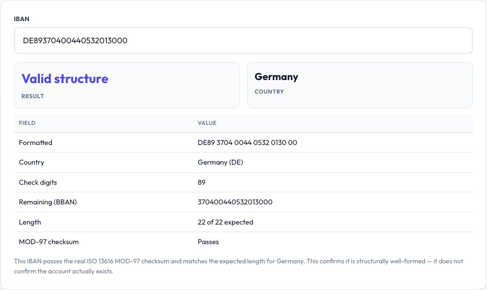 Step 1 — starting IBAN Validator on AZRS QuickFix